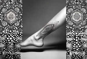 Ornamental tattoo on the leg tattoo idea