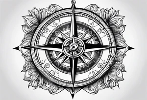 compass on a hand tattoo idea