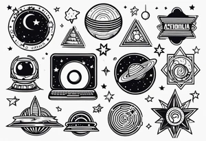 tecnologia e astronomia varias pequenas tattoo idea