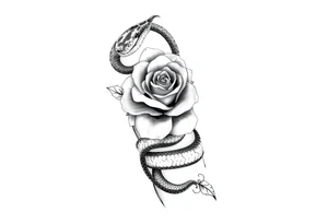 Snake with rose tattoo idea