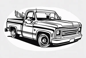 Duck driving a Silverado tattoo idea