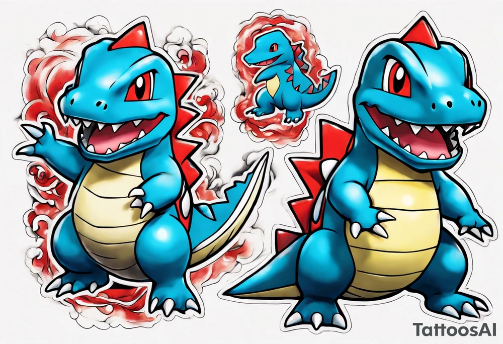 Totodile pokemon actual art tattoo idea