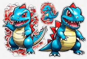 Totodile pokemon actual art tattoo idea