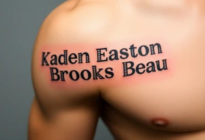 Kaden Easton Brooks Beau made into a crossword puzzle tattoo idea