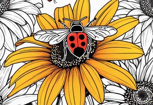 gerber daisy sunflower lilly bee and a
 lady bug tattoo idea