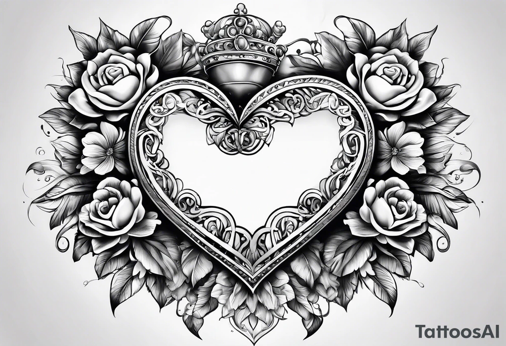 heart with four children in it tattoo idea