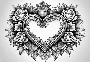 heart with four children in it tattoo idea