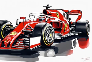 Formula 1 helment ferrari leclerc tattoo idea