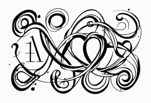 The numbers 20, 5, and 28 intertwined tattoo idea