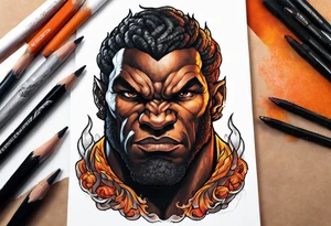 Balrog flexing, wreathed in flame tattoo idea