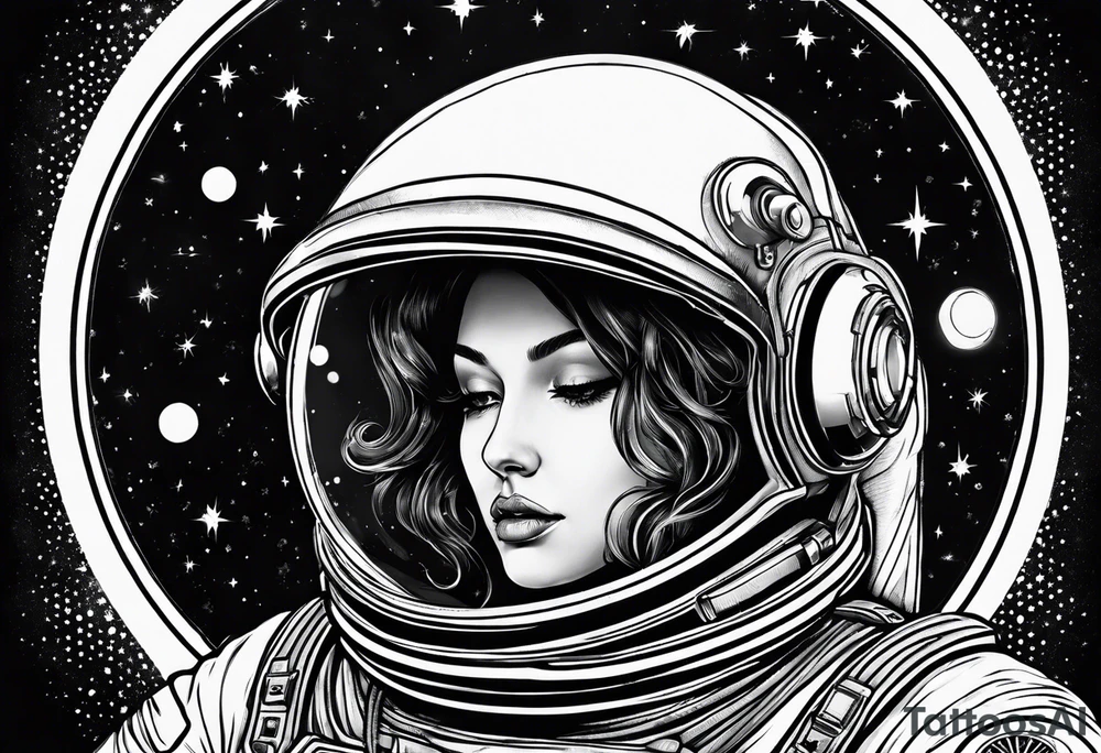 A astronaut a black hole tattoo idea
