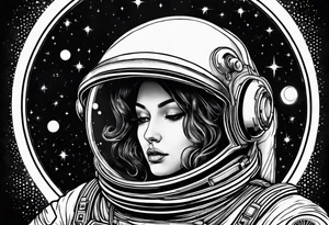 A astronaut a black hole tattoo idea