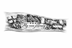 Football related my own journey England USA Iceland Italy Spain Turkey France Hungary flags inside forearm can u put 3 stars under iceland , 2 under turkey and italy
And quote in middle tattoo idea