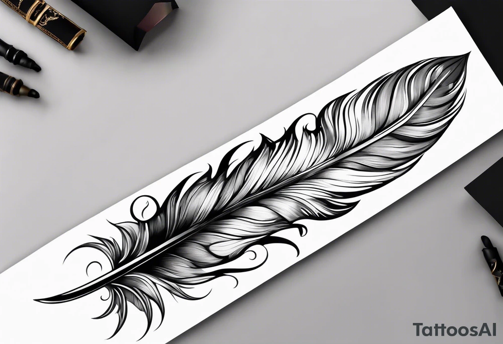Feather forearm tattoo design tattoo idea