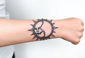 diabolic moon and sun tattoo idea