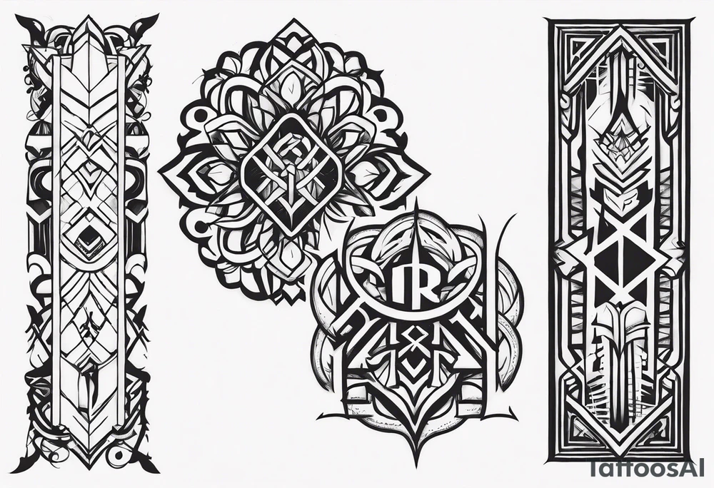 power text vertical tattoo idea
