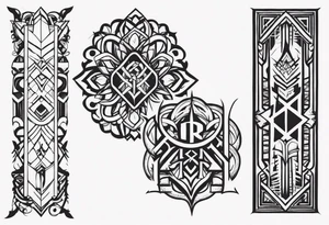 power text vertical tattoo idea