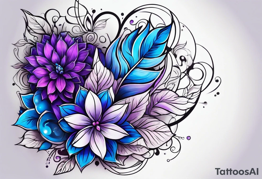 Blue and purple tattoo idea