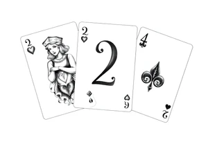 (Queen of hearts, 2 of hearts and 4 of hearts) playing cards tattoo idea