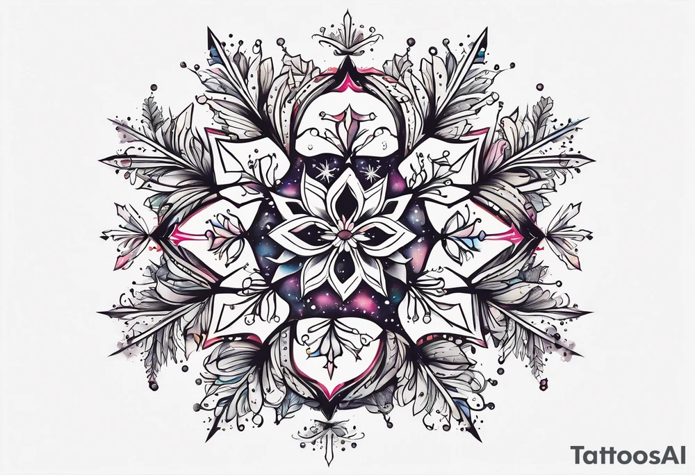 Constellation, animal, snowflake tattoo idea