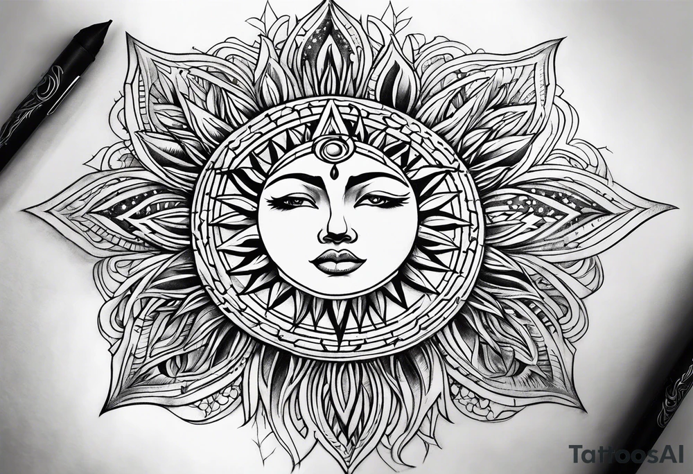Sky sun tattoo idea