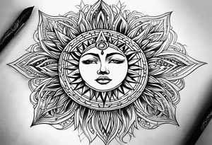 Sky sun tattoo idea
