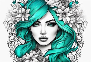 The name Drew with teal tattoo idea