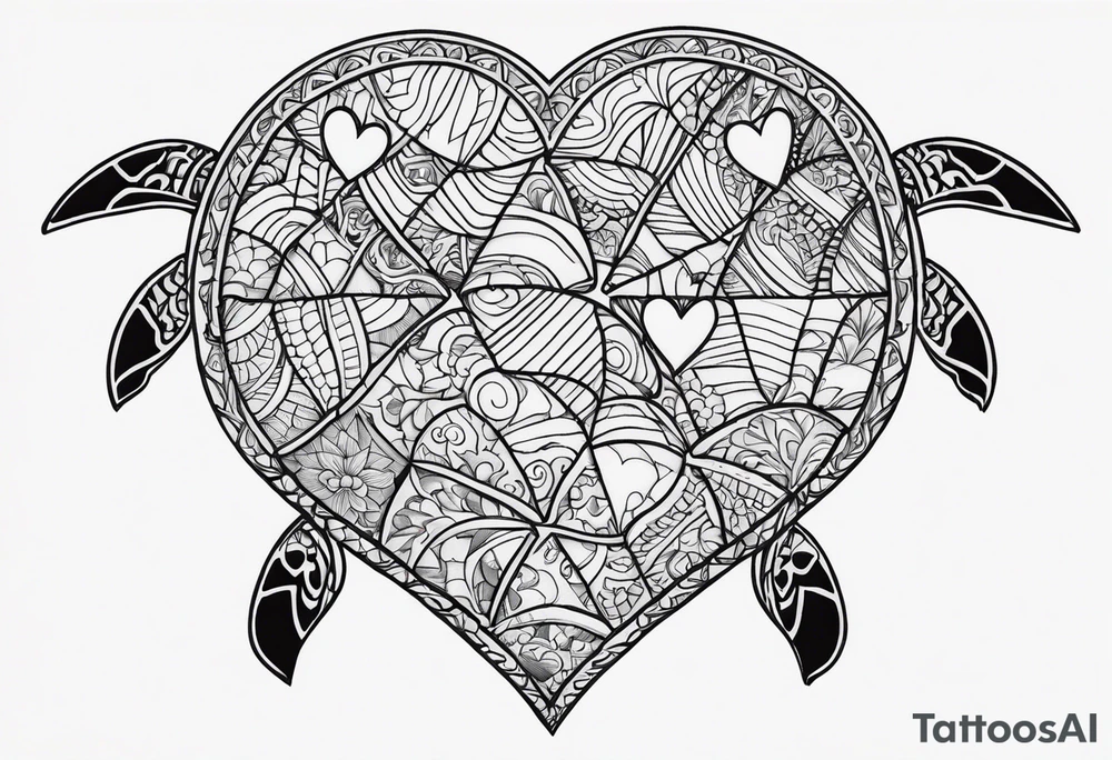turtles and hearts tattoo idea