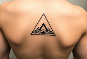 Geometric small triangle about different paths in life merge together and become stronger while being psychedelic and trippy make it fine line tattoo idea