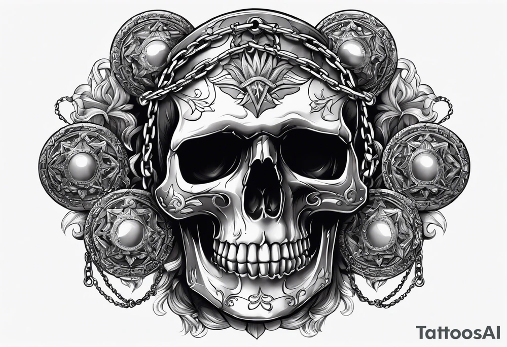 skull withchains tattoo idea
