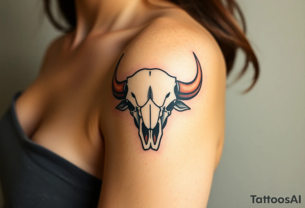 Buffalo or bison skull tattoo tattoo idea