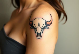 Buffalo or bison skull tattoo tattoo idea