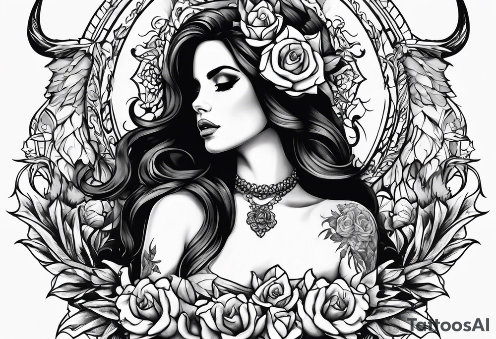 Lana del rey demon tattoo idea