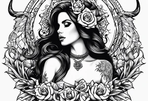 Lana del rey demon tattoo idea