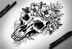Forearm half sleeve. Western cow skull with flowers tattoo idea