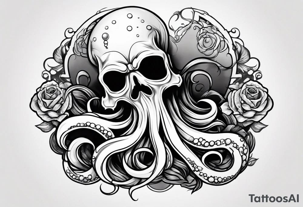 death rock squid tattoo idea