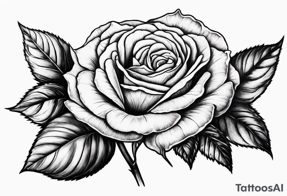 Rose with stem tattoo idea