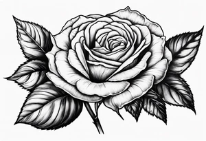 Rose with stem tattoo idea