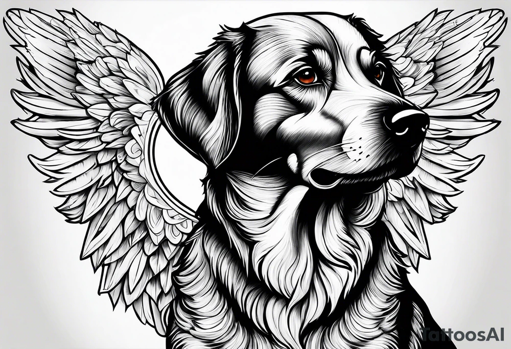 Dog turn over to an angel tattoo idea