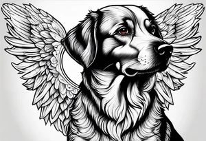 Dog turn over to an angel tattoo idea