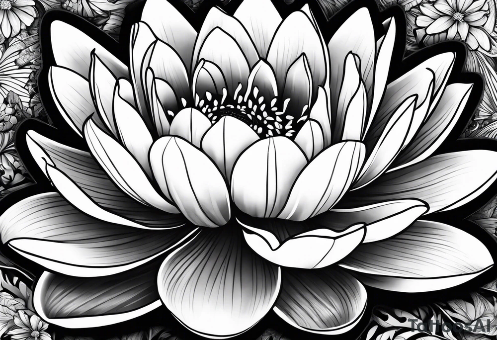 One water lily flower and one tulip tattoo idea
