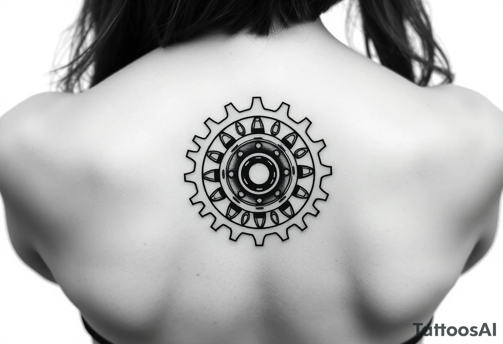 bicycle cog with bullets tattoo idea