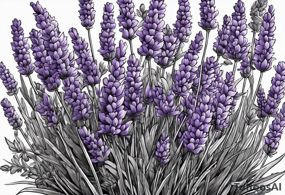 lavender in a bundle so that the whole picture can be seen tattoo idea