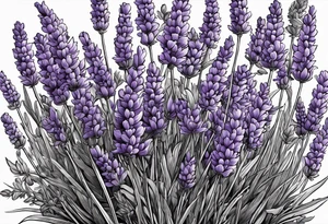 lavender in a bundle so that the whole picture can be seen tattoo idea