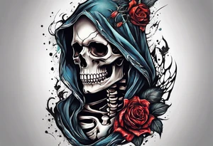 Arm sleeve skeleton, broken soul, pain suffering, loneliness, darkness, betrayal tattoo idea