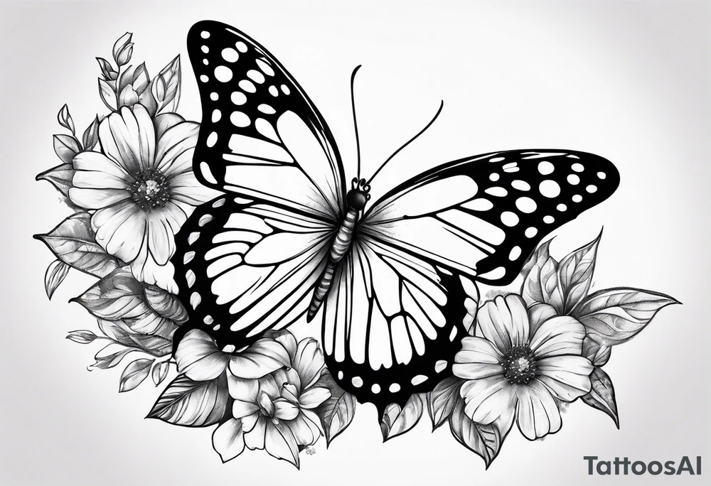 Butterfly with flowers
INSIDE the top part of the wings tattoo idea