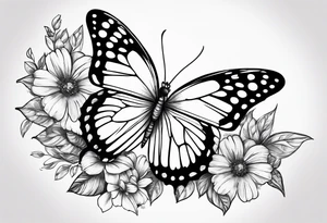Butterfly with flowers
 INSIDE the top part of the wings tattoo idea