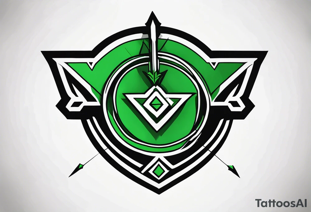 Green arrow logo artwork tattoo idea