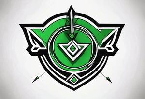 Green arrow logo artwork tattoo idea