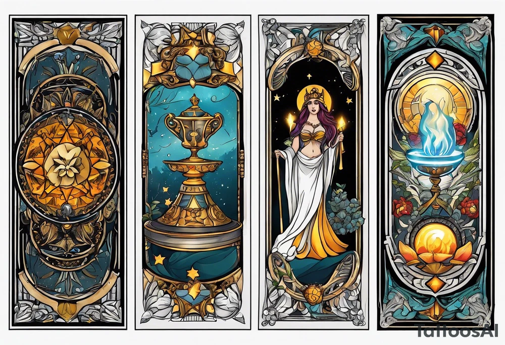 A tarot card design tattoo idea